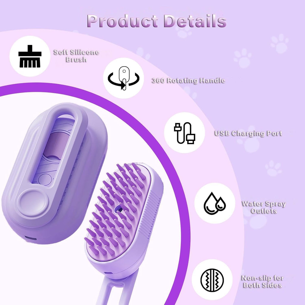 3-in-1 Cat Steam Grooming Brush