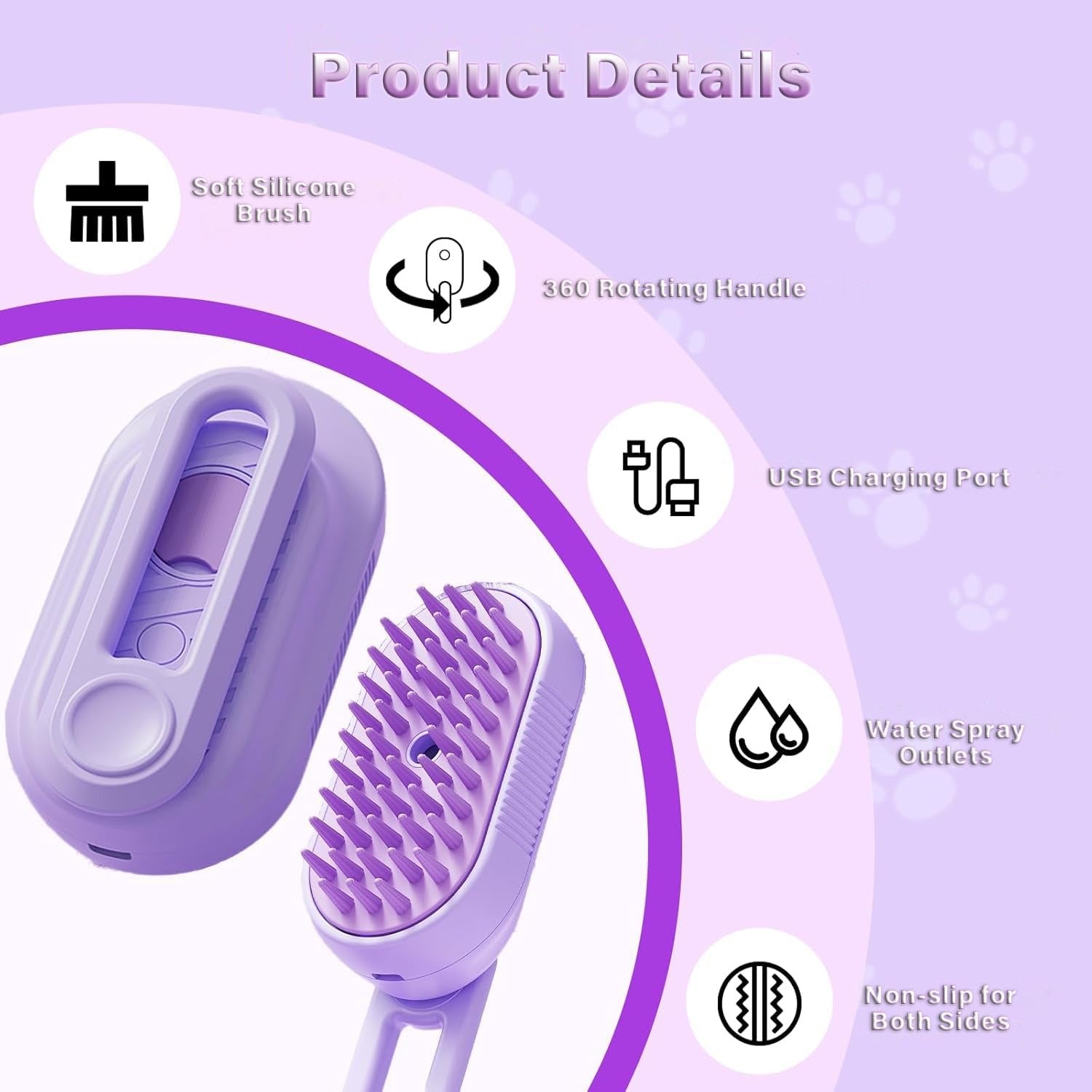 3-in-1 Cat Steam Grooming Brush