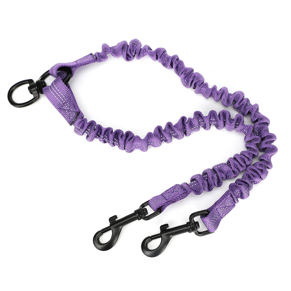 Reflective Double Head Strap for Dogs (One Drag Two)
