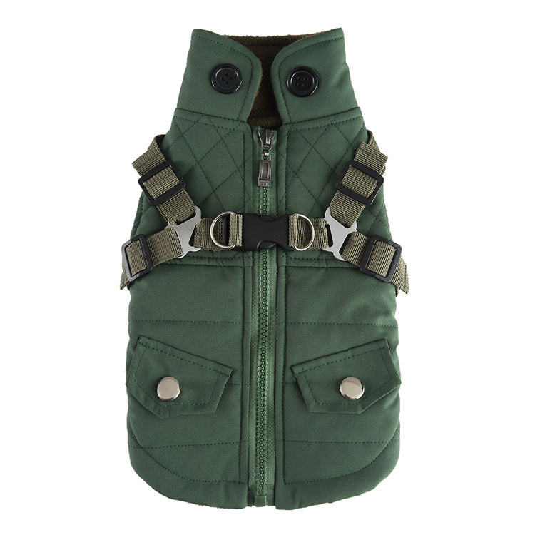 Cotton Chest-Back Zip Jacket for Dogs