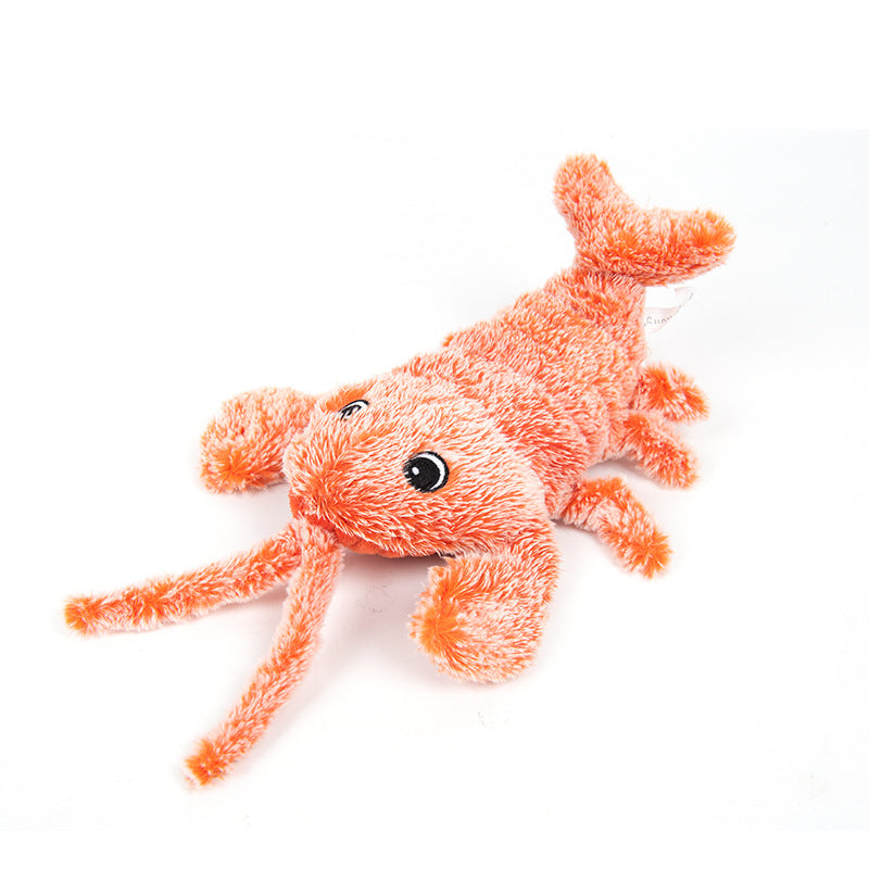 USB Rechargeable Jumping Lobster Cat Toy Plush Chew