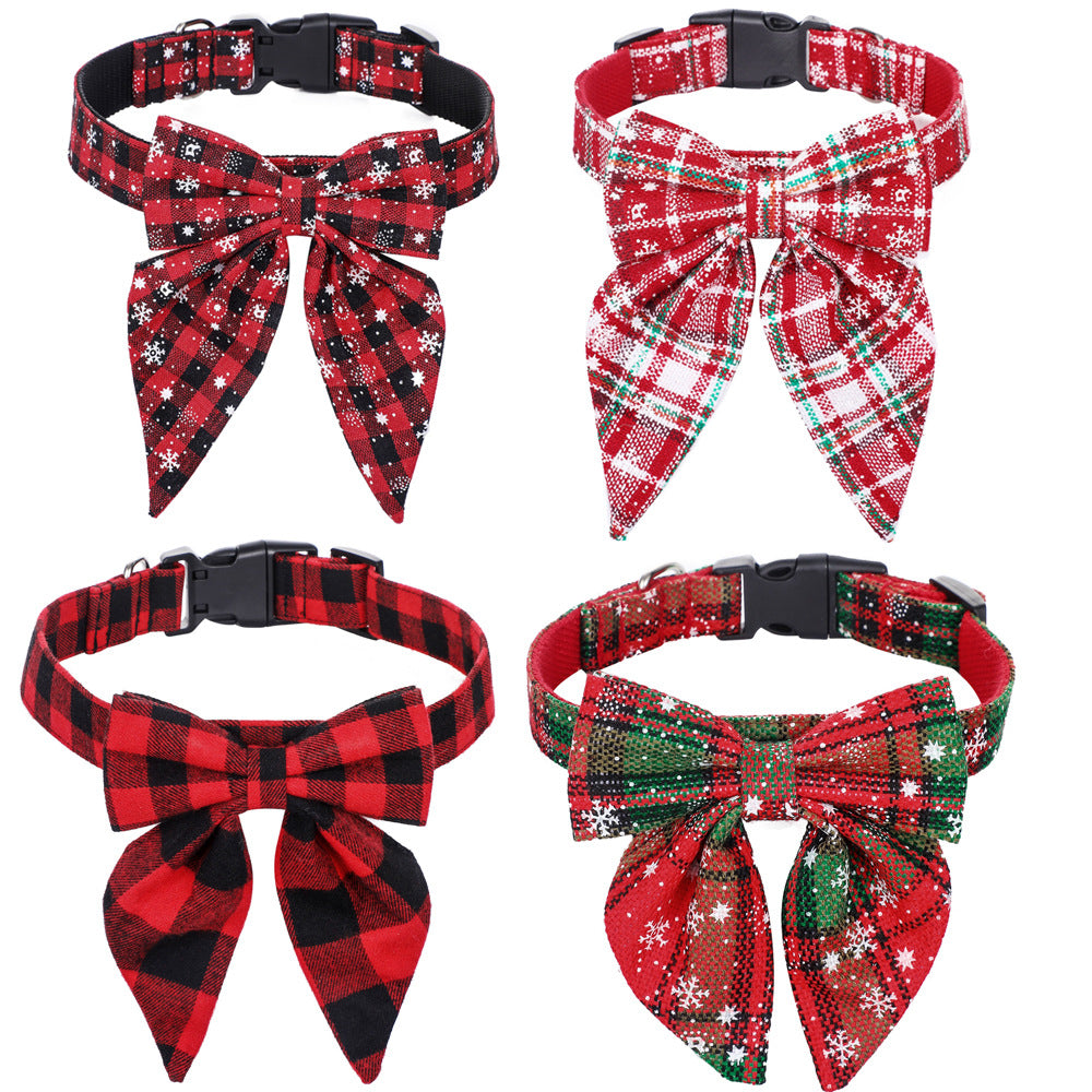 Christmas Dog Bow Tie Pet Collar