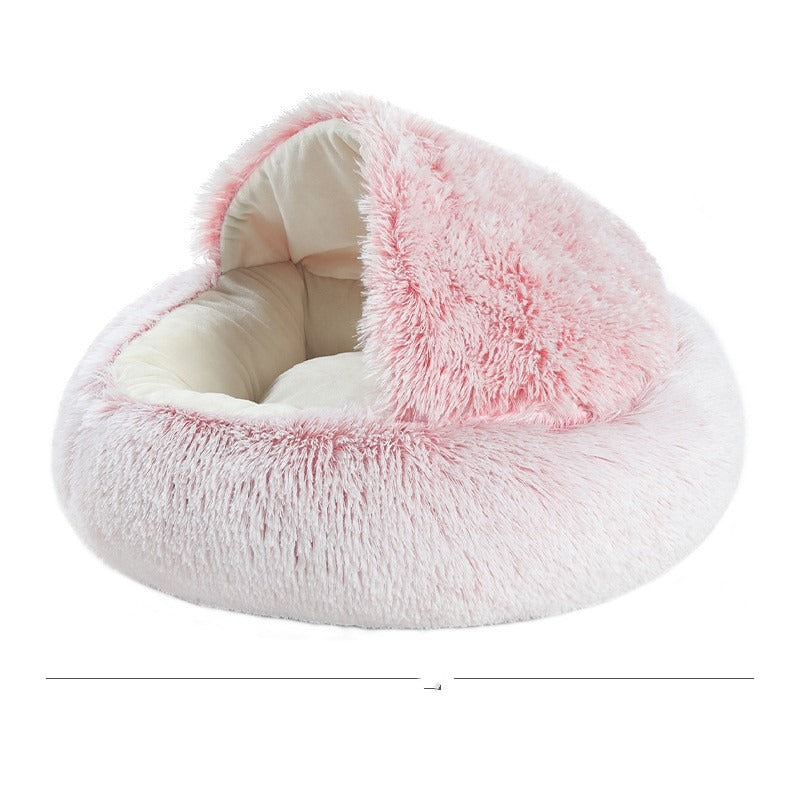Crystal Velvet Semi-Enclosed Cat Bed