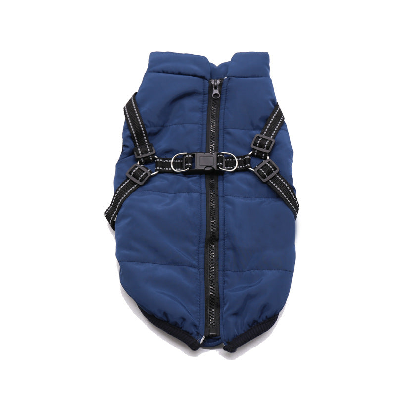 Winter Dog Cotton Coat with Integrated Vest Design