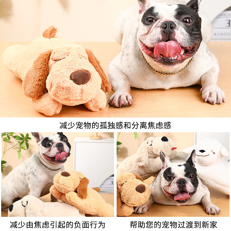 Pet Heartbeat Plush Dog Toy for Training and Comfort