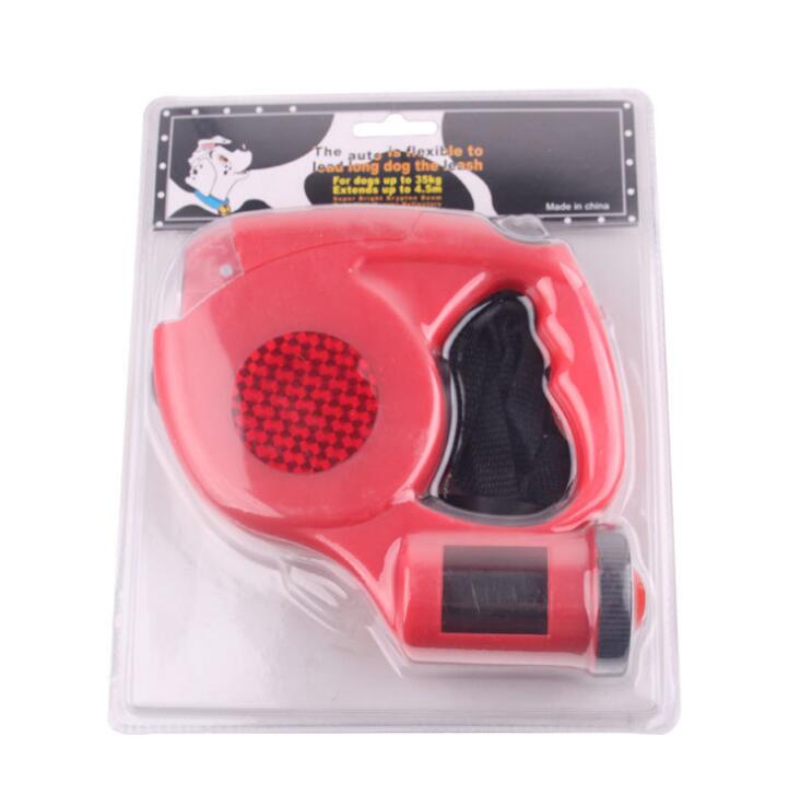 Three-in-One Retractable Dog Leash with Flashlight