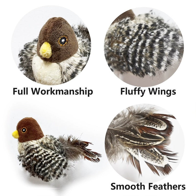 Cat Bird Toy with Feather
