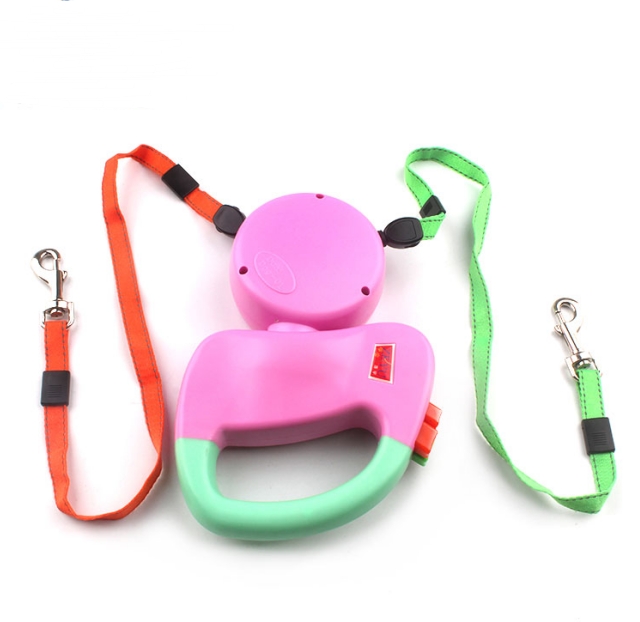 Dual-Head Dog Leash with Automatic Retractable Strap