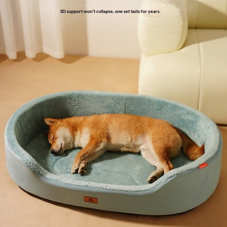 Universal Medium Dog Bed with Removable Leather Liner