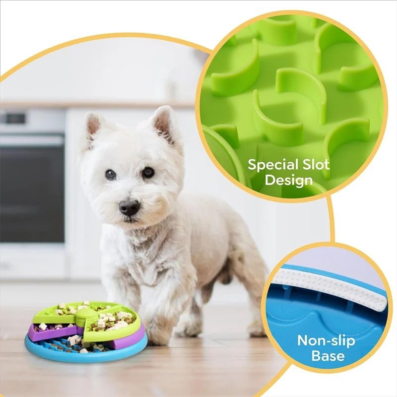 Pet Slow Food Bowl 3-Layer Puzzle Feeder