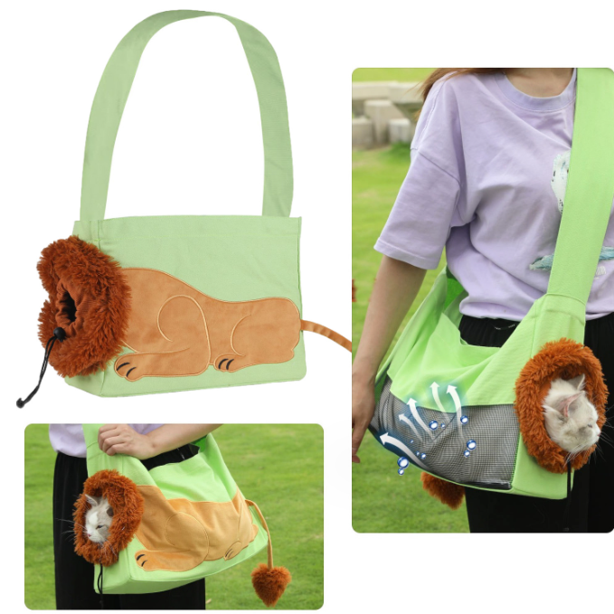 Lion Head Cat Pet Backpack for Camping & Outdoors