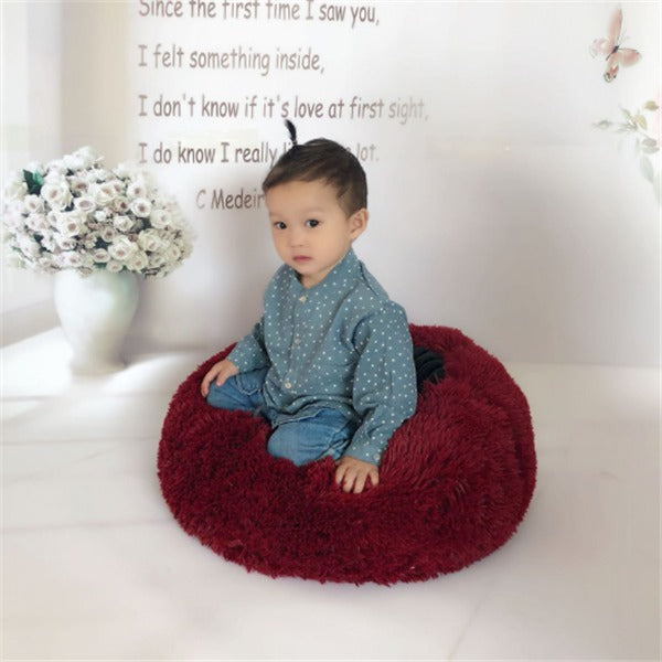 Round Plush Cat & Dog Bed