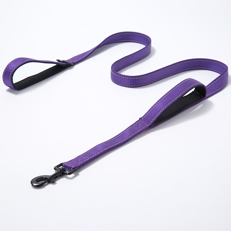Thickened Reflective Nylon Double Dog Leash
