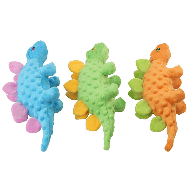 2-in-1 Plush Dinosaur Pet Toy for Dogs