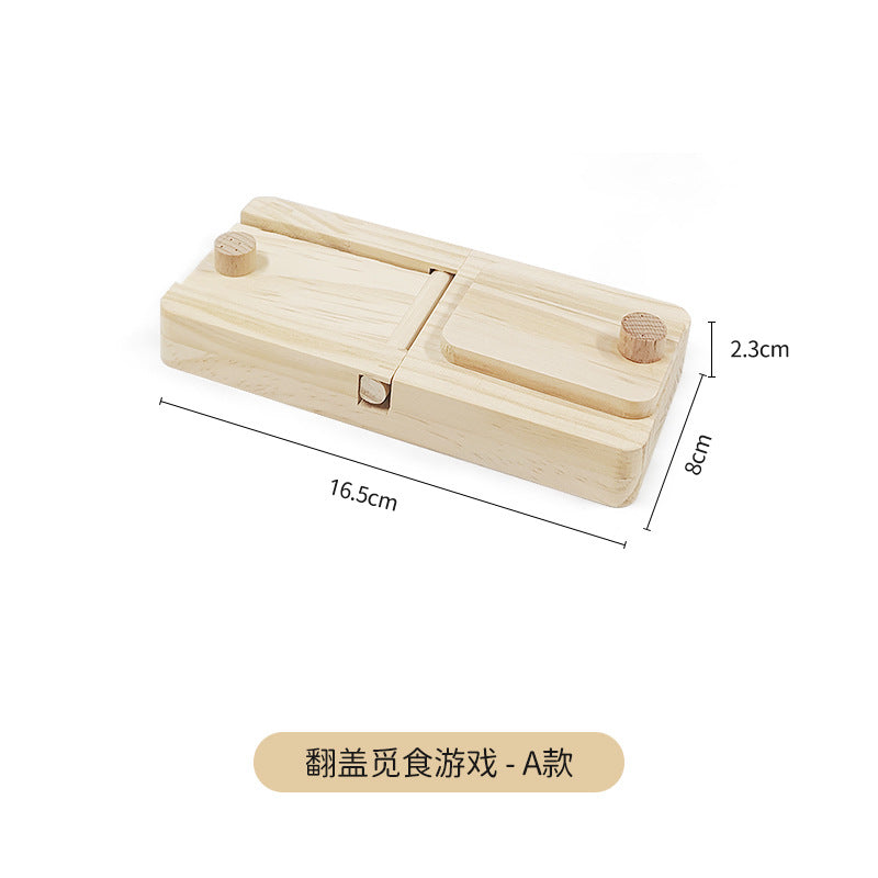 Wooden Foraging Puzzle Toy for Small Animals