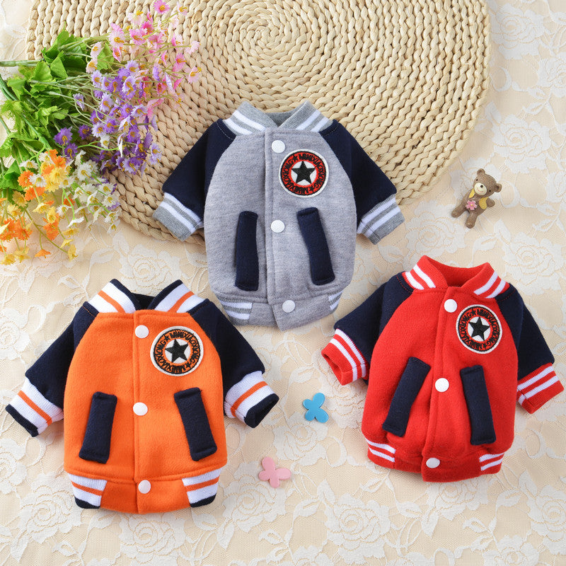 Korean Style Baseball Jacket for Dogs (Spring/Fall)