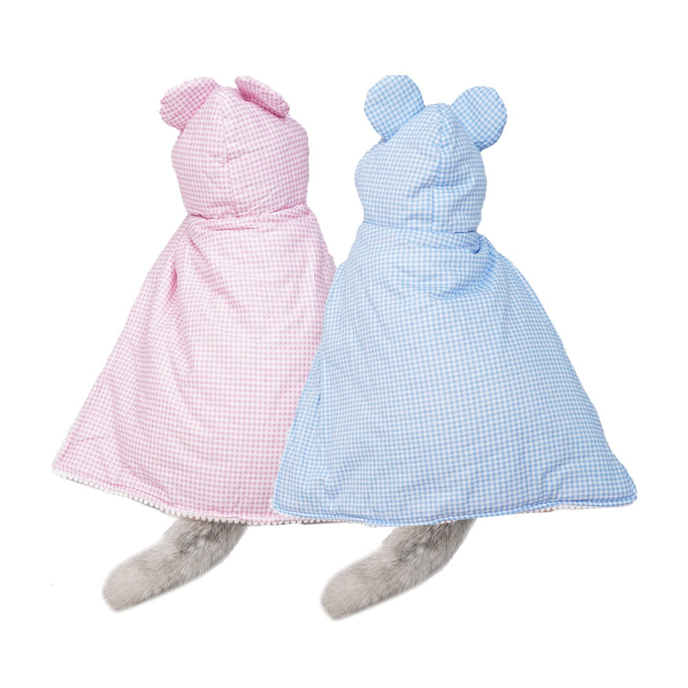 Cute Plaid Dog Cloak and Cat Cover Quilt with Cotton
