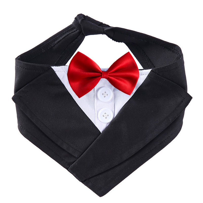 Dog Gentleman Suit with Bow Tie and Bib Towel