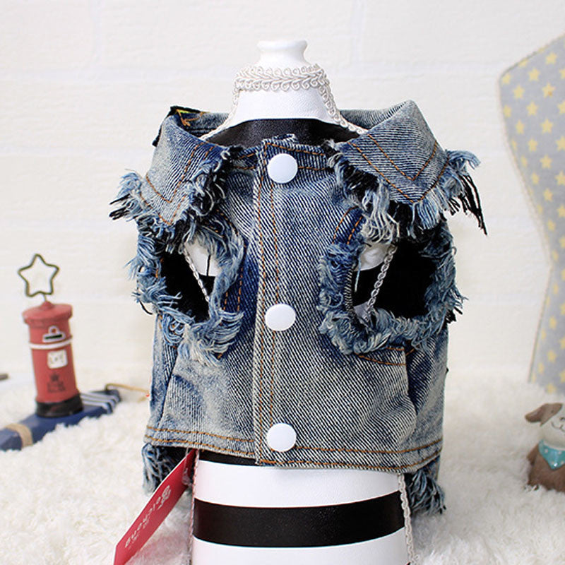 Cool Sand-Washed Denim Vest for Dogs (Pet Apparel)