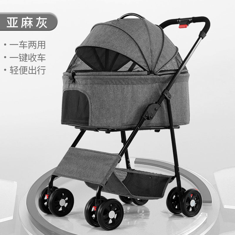 Portable Collapsible Pet Stroller for Small Dogs and Cats