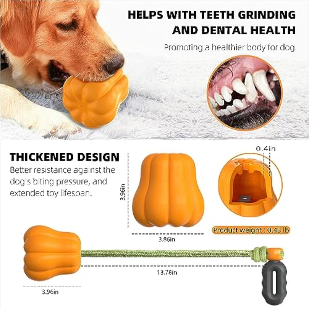 Halloween Pumpkin Dog Toy with Drawstring