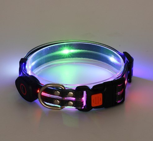 Rechargeable LED Luminous Nylon Pet Collar & Tow Rope
