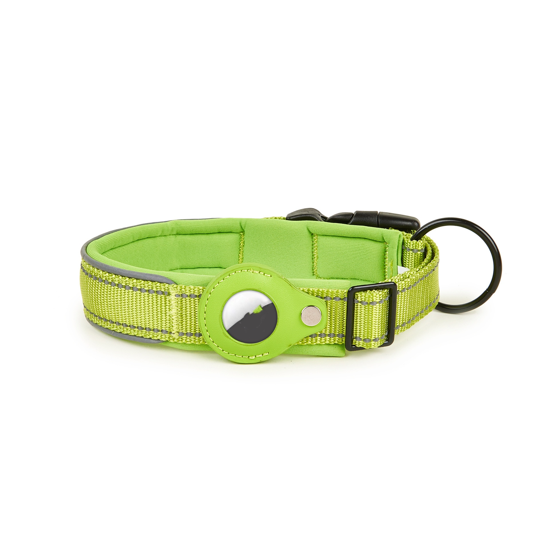 Leather Dog Cat Traction Collar For Airtags Location Tracker
