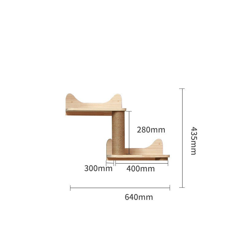 Wall-Mounted Solid Wood Cat Shelves & Perches