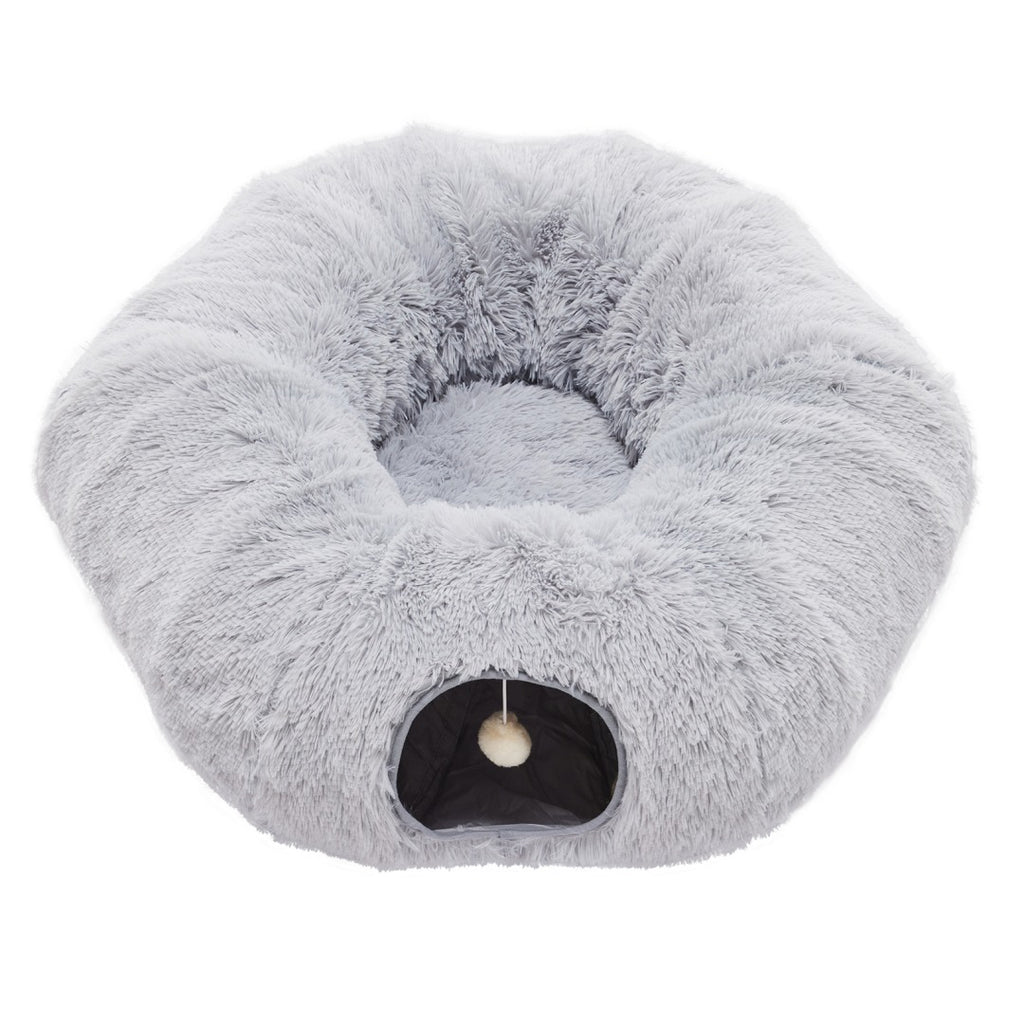 Cat Tunnel with Plush Bed for Cats