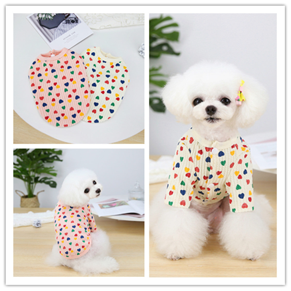 Pet Two-Legged Color Love Bottoming Shirt