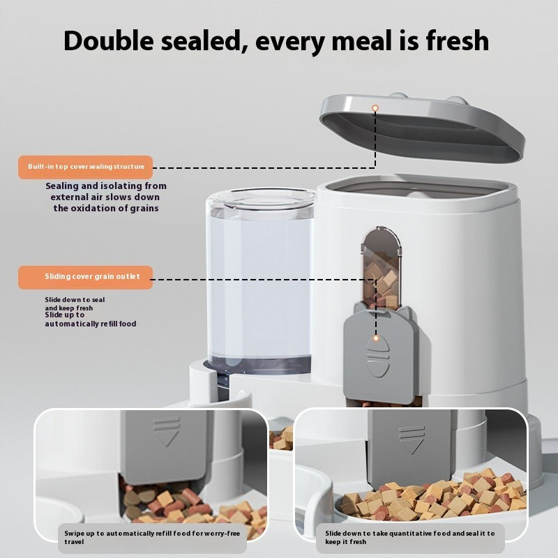 Automatic Pet Feeder with Water Dispenser - Large Capacity