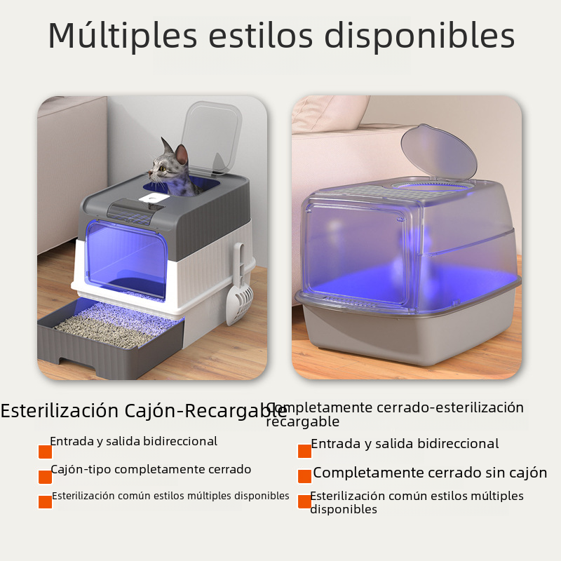 Extra Large Enclosed Cat Litter Box with Drawer System