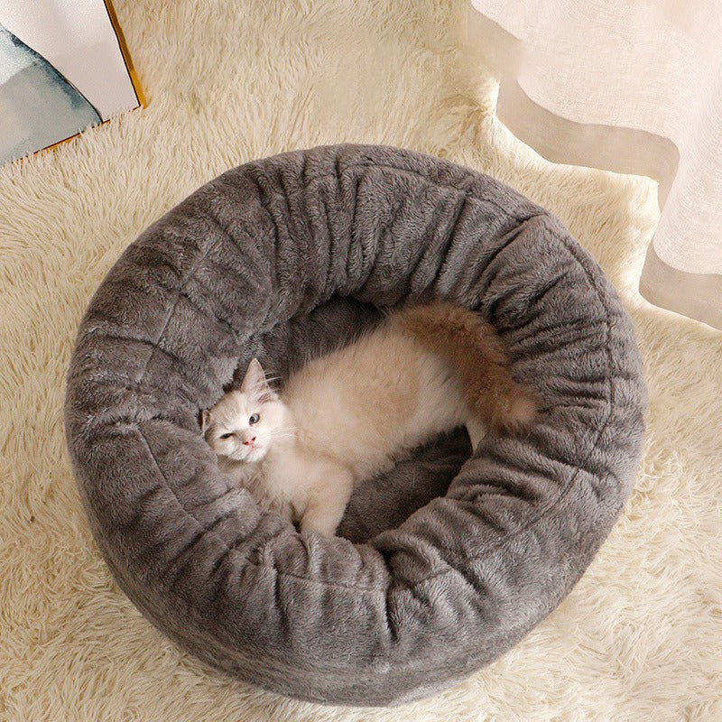 Plush Donut Pet Bed