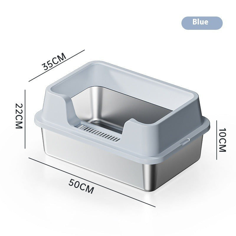 Stainless Steel Semi-Closed Litter Box