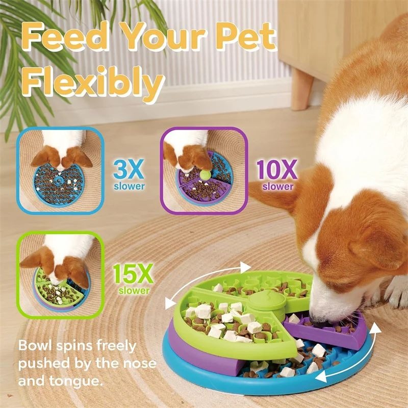 Pet Slow Food Bowl 3-Layer Puzzle Feeder