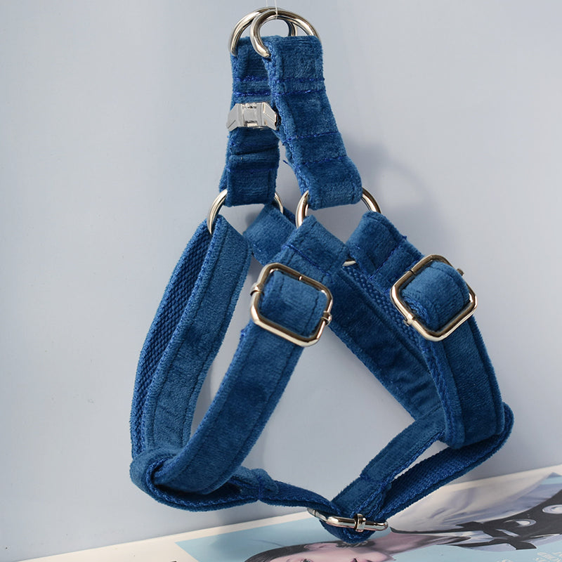 Flannel Dog Harness with Gold Buckle Pet Supplies