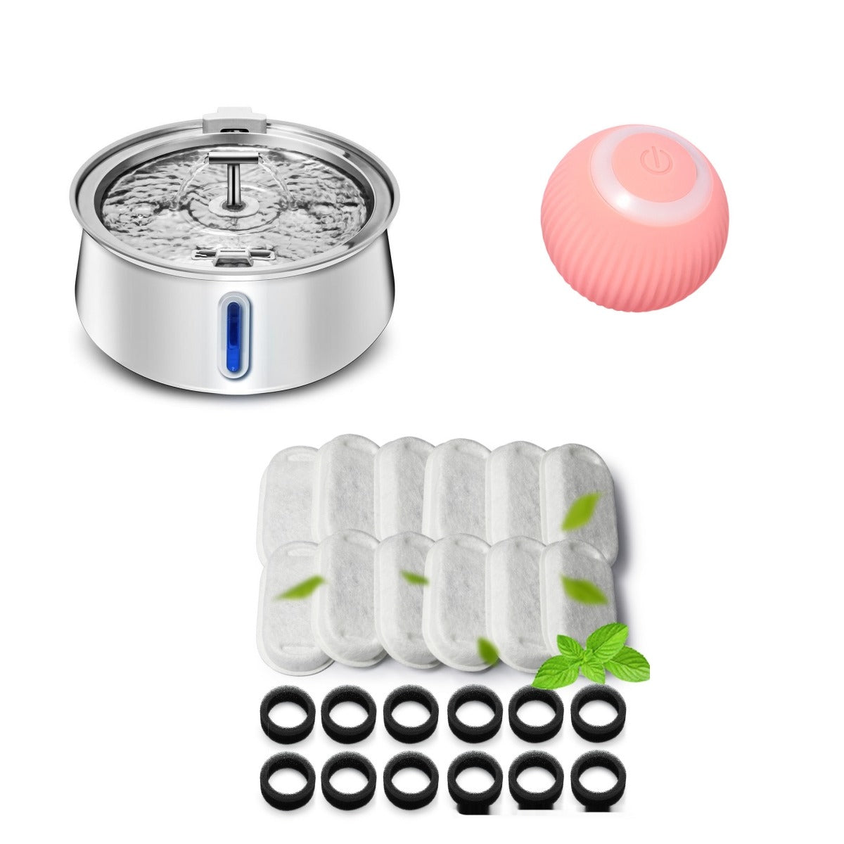 4L Stainless Steel Pet Water Dispenser with Window