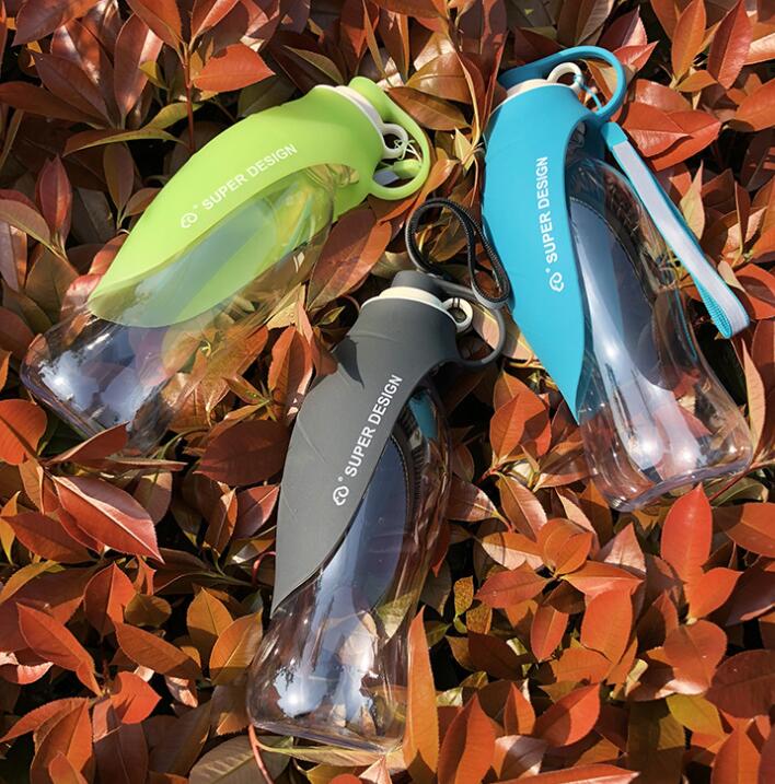 Portable Dog Water Bottle with Leaf Design