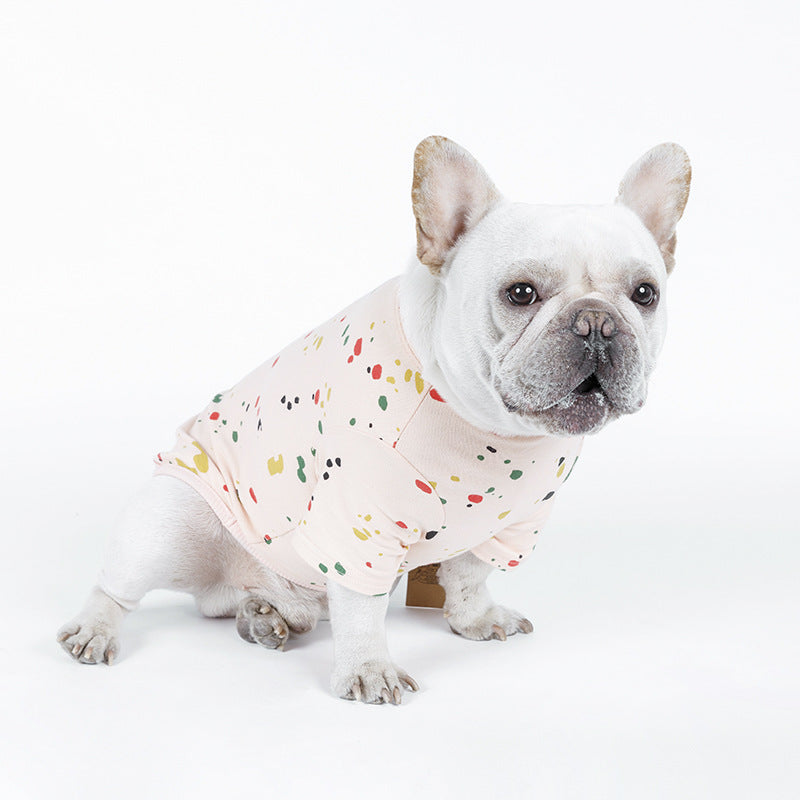 Casual Cotton Spray Paint Graffiti T-shirt for Dogs