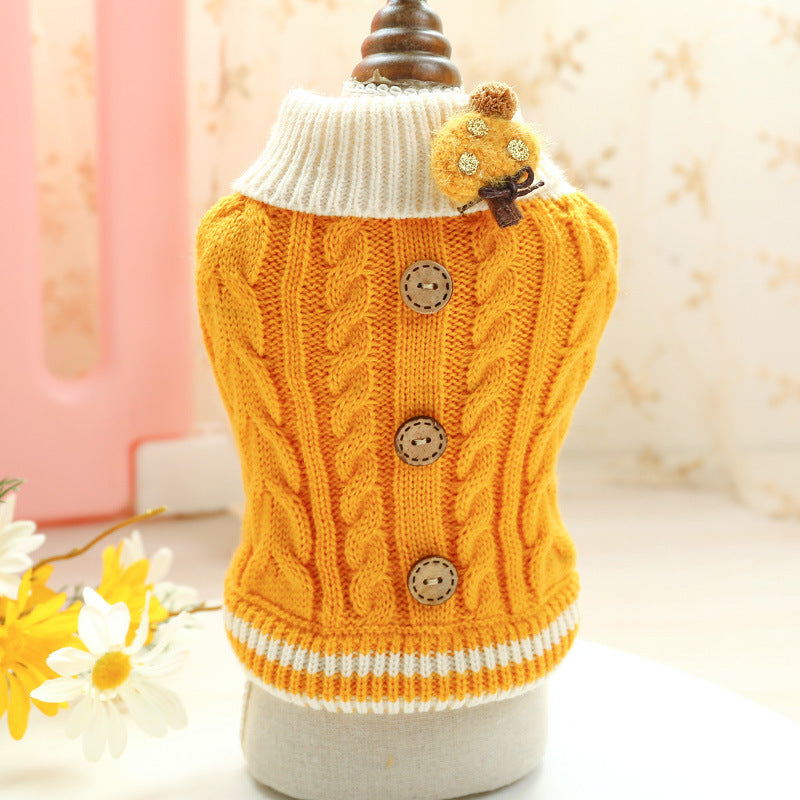 Warm Wooden Bowknot Dog and Cat Clothes