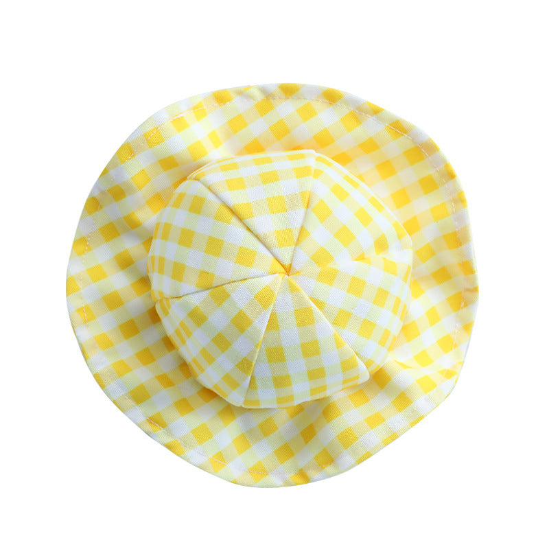 Cute Fashion Plaid Sun Hat for Pets