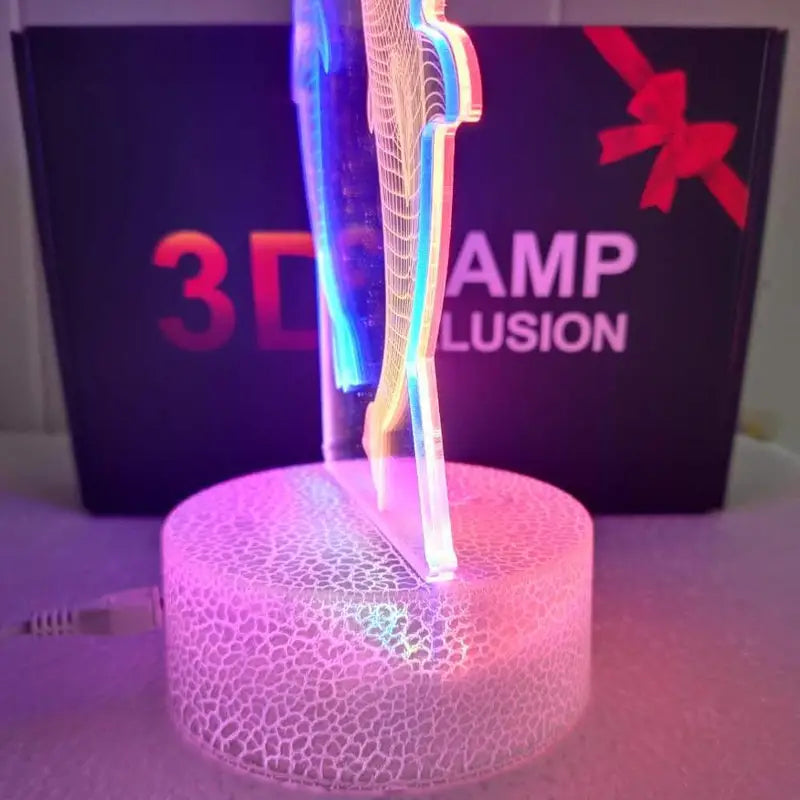 3D Illusion Night Light with Touch Control, 3 Colors