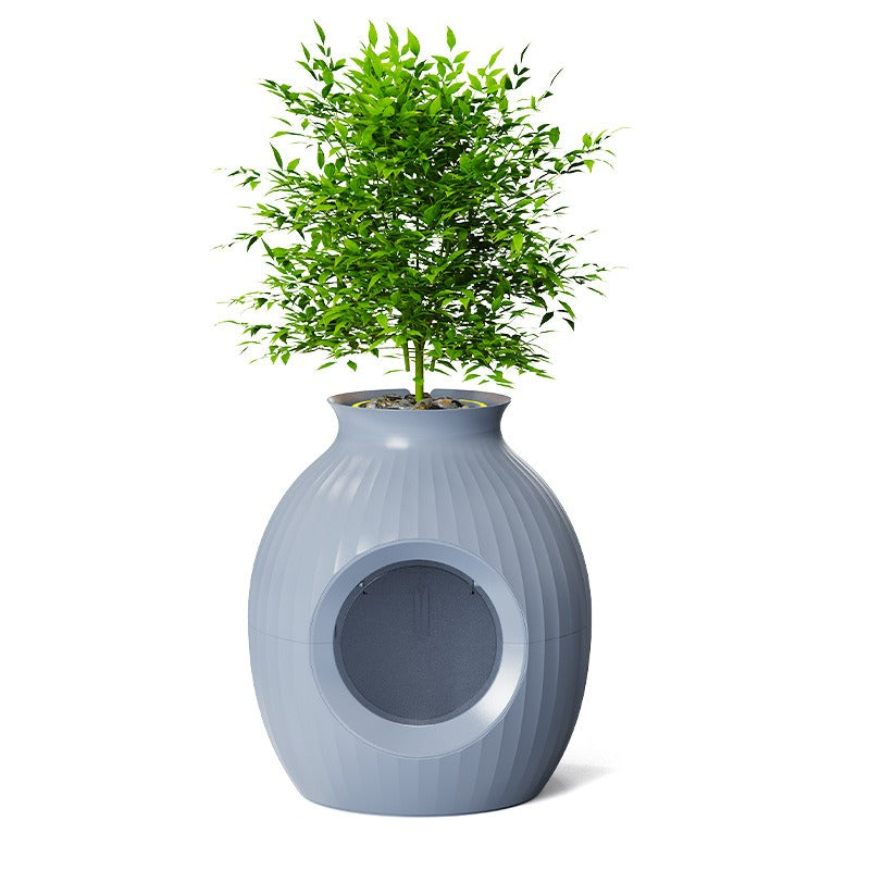 Enclosed Flower Pot Cat Litter Box