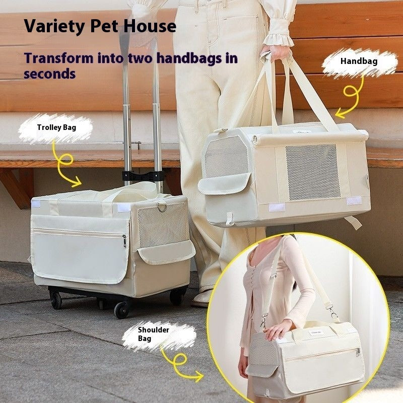 Portable Cat & Dog Travel Bag with Wheels