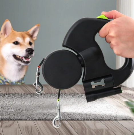 Dual Retractable Dog Leash with Light