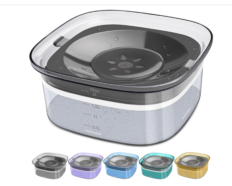 Spill-Proof Slow-Feed Pet Water Bowl (2L & 4L)
