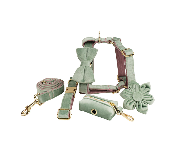 Velvet Fabric Dog Collar for Pets - view 36