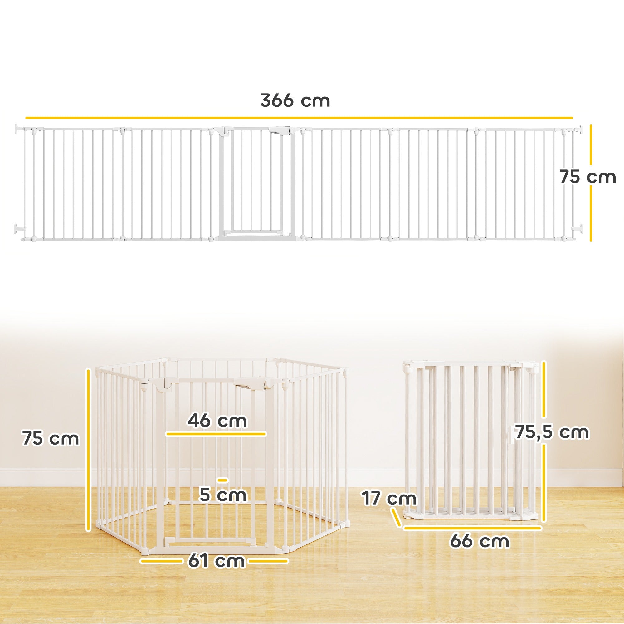 6-Panel Foldable Pet Barrier with Door
