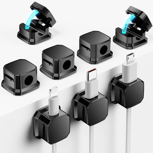 8 Pack Magnetic Cord Organizer Cord Holder for NightstandDesktop Multipurpose Magnetic Cable Clips for Organizing DeskNightstand and Car (Black)