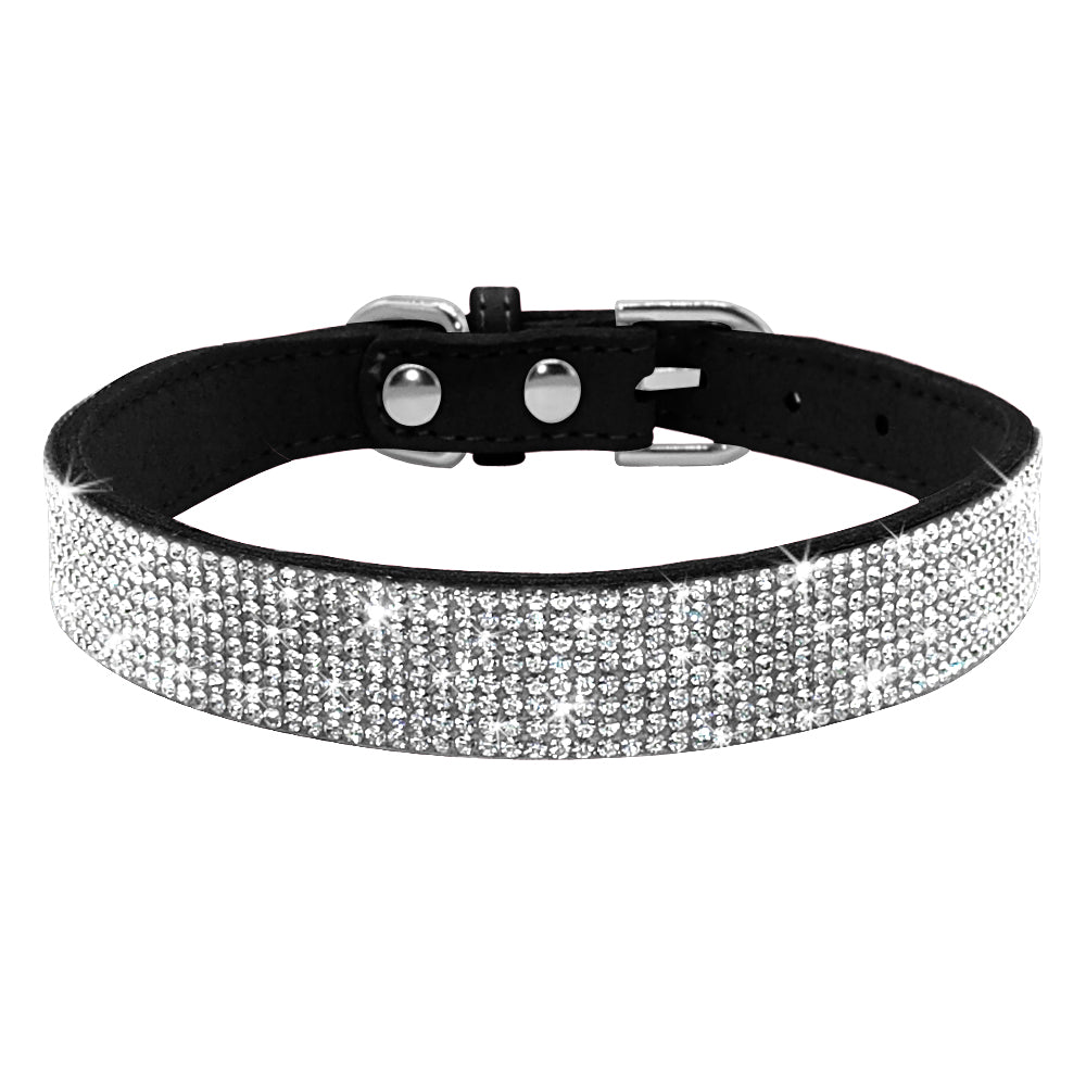 Korean Velvet Pet Leash with Rhinestone Design